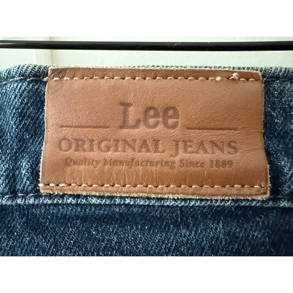 Vintage Lee Original Jeans Blue Denim Straight Leg Y2K 90s Raw Hem 28 Women - Picture 7 of 16